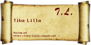 Tiba Lilla névjegykártya